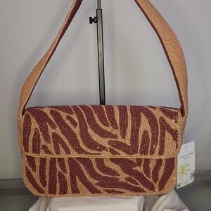 Beaded Red and Orange Shoulder Bag